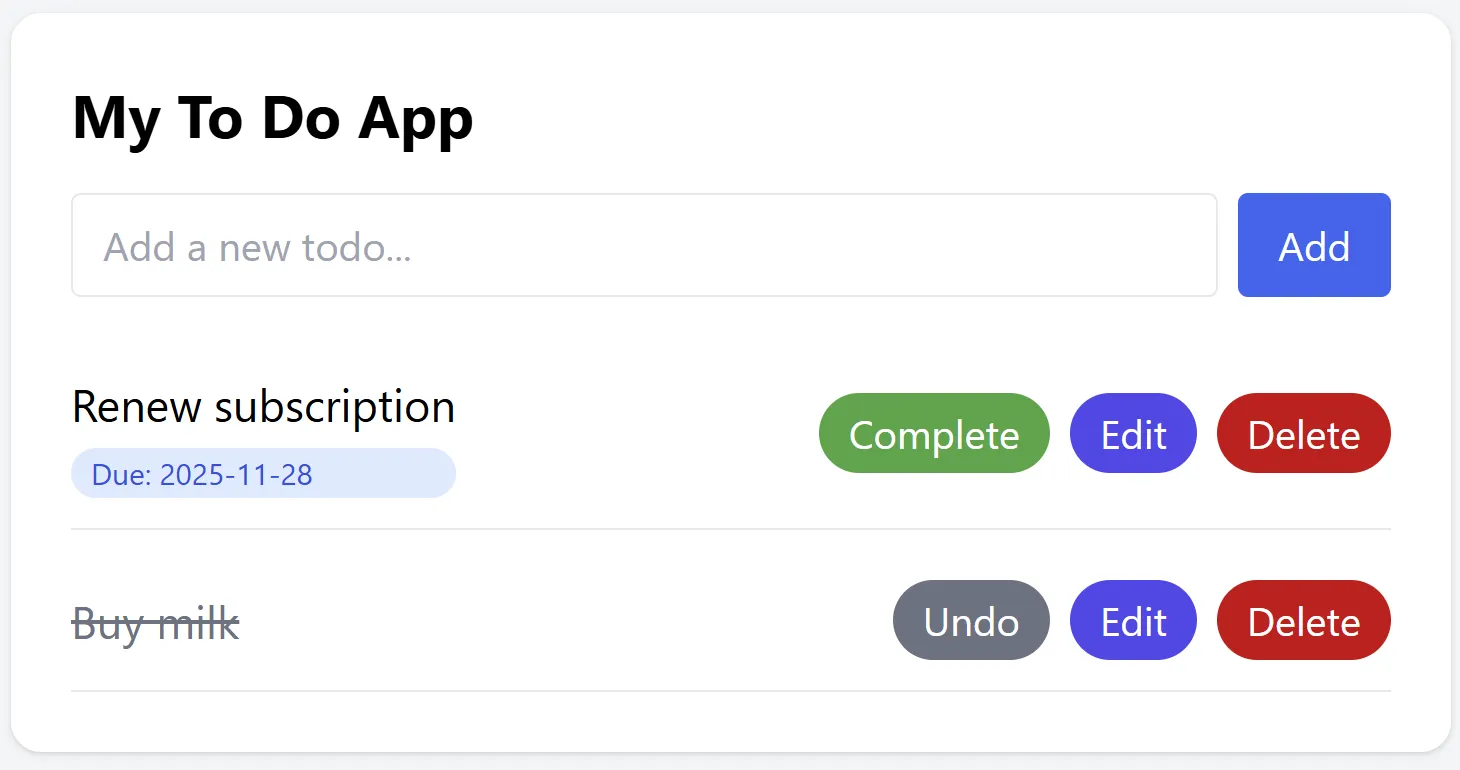 Django TODO Application snapshot