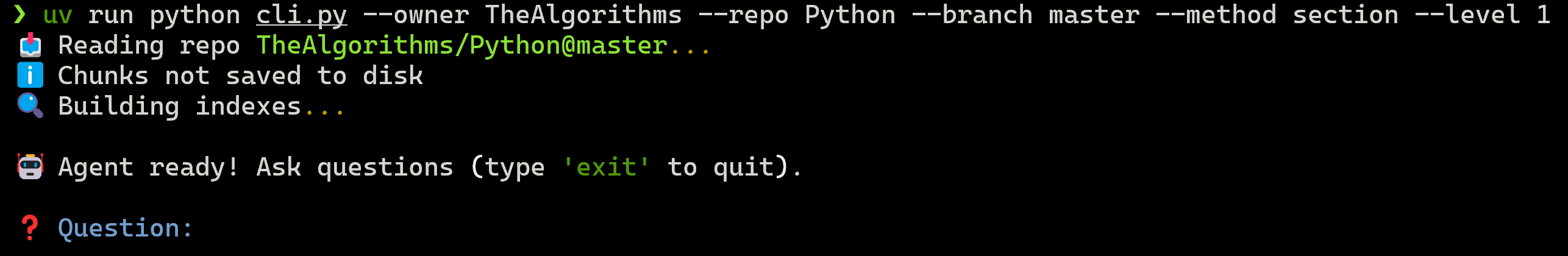 GitHub Q&A Agent architecture diagram